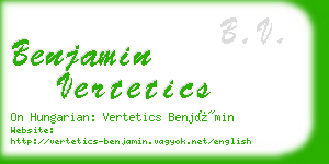 benjamin vertetics business card